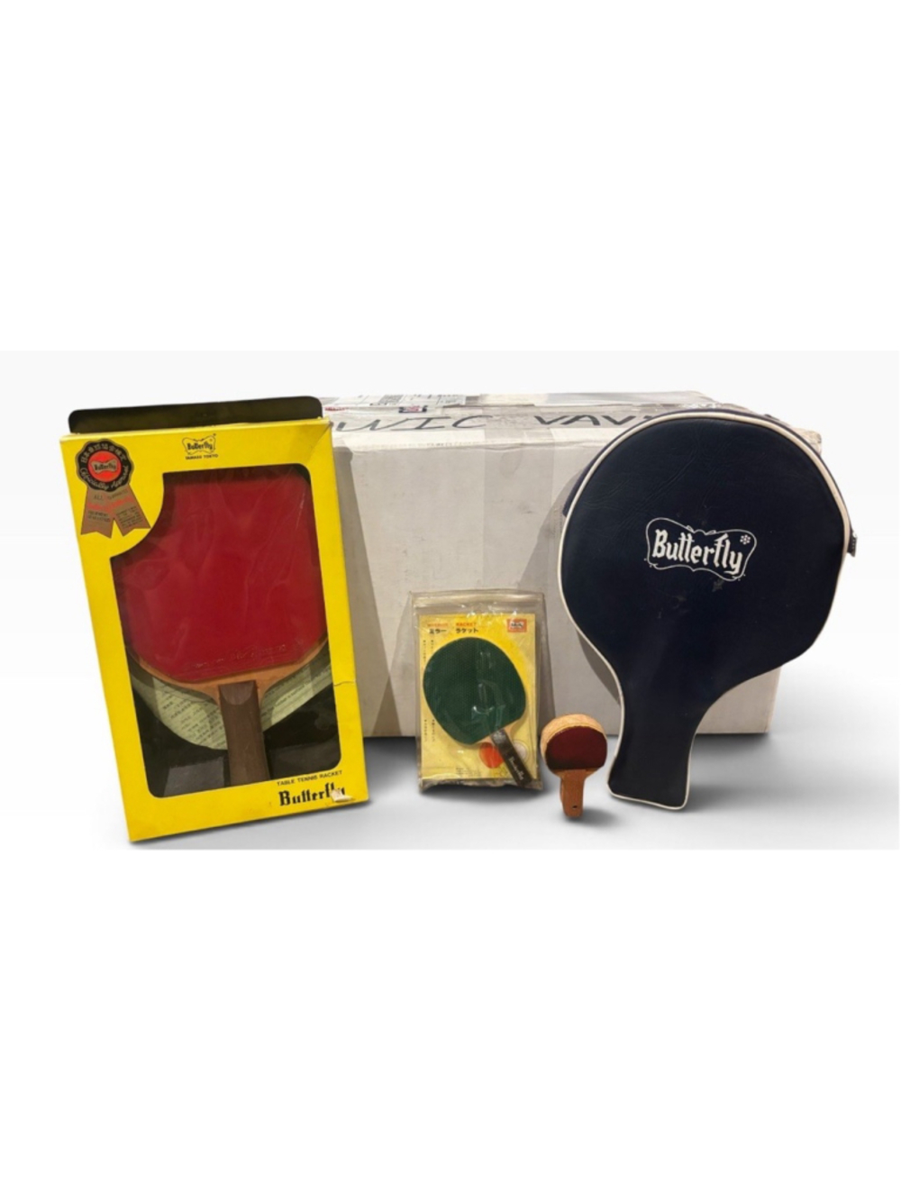 Vintage Butterfly Ping Pong Paddle Set Original Box Vtg Case Rare Table Tennis